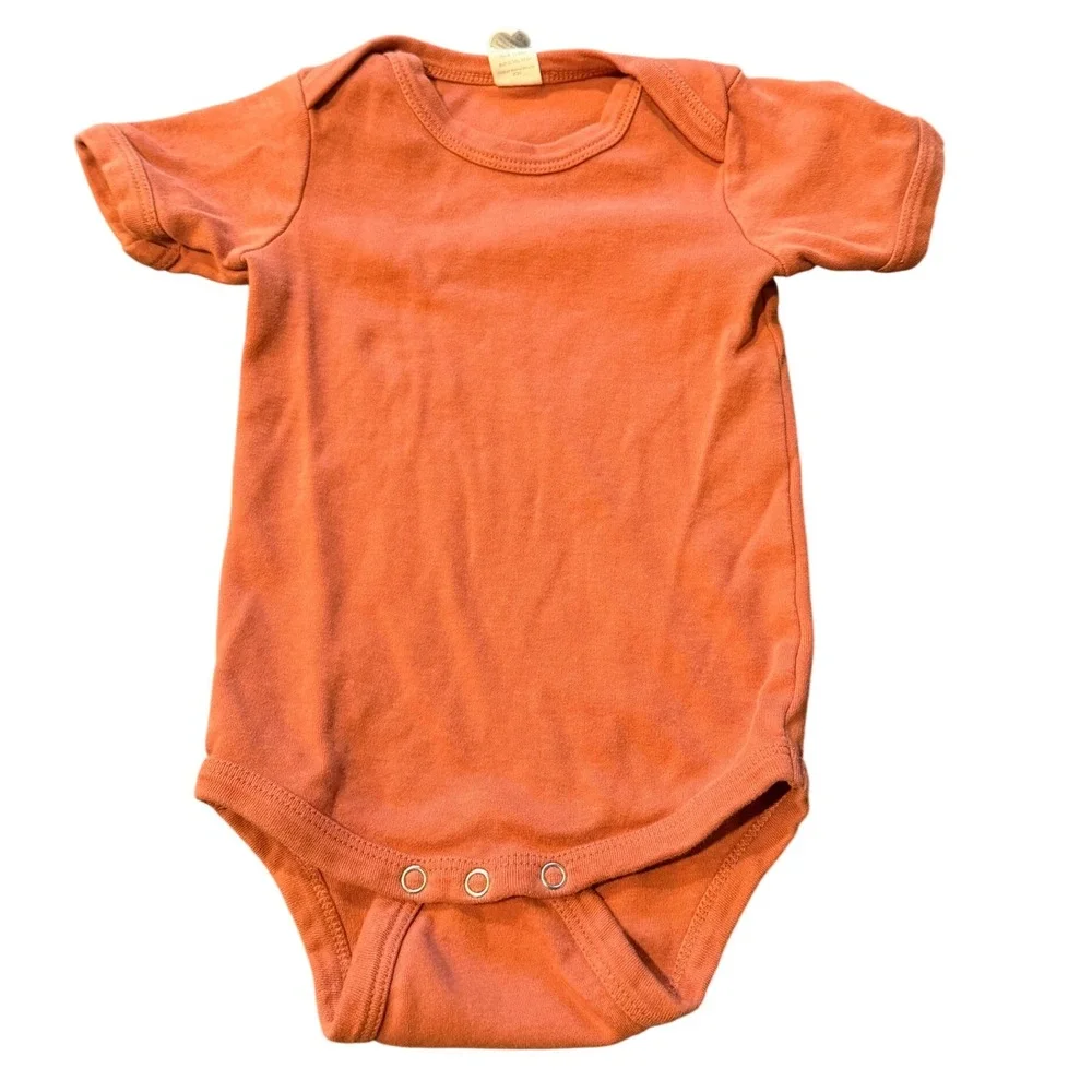 Kate Quinn Organic Cotton Bodysuit Terracotta Rust Red 12-18 Months Baby